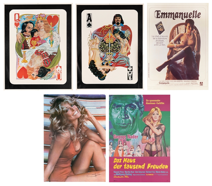  [PIN-UP/EROTICA]. Group of 5 posters. Including two erotic ...