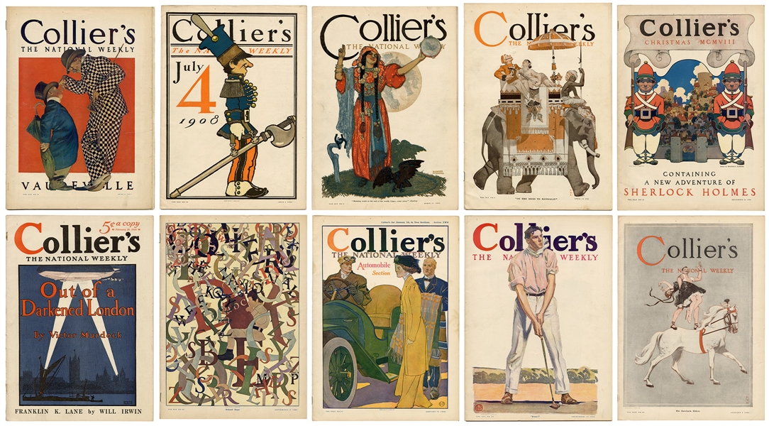  [VARIOUS DESIGNERS]. Collier’s: The National Weekly. Lot of...