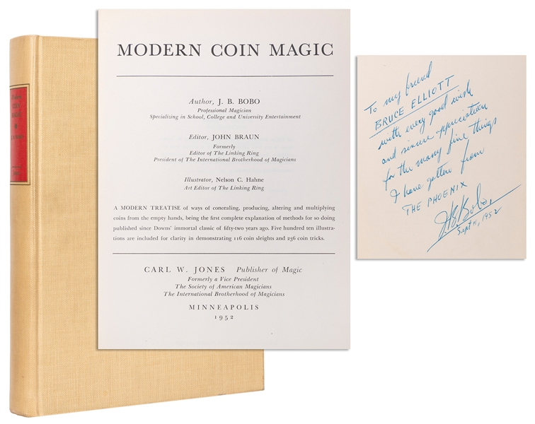  BOBO, J.B. Modern Coin Magic. Minneapolis: Carl W. Jones, 1...