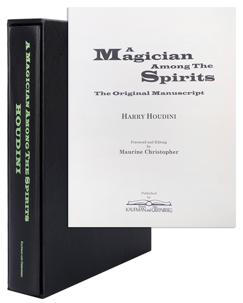  HOUDINI, Harry (Ehrich Weisz). A Magician Among the Spirits...