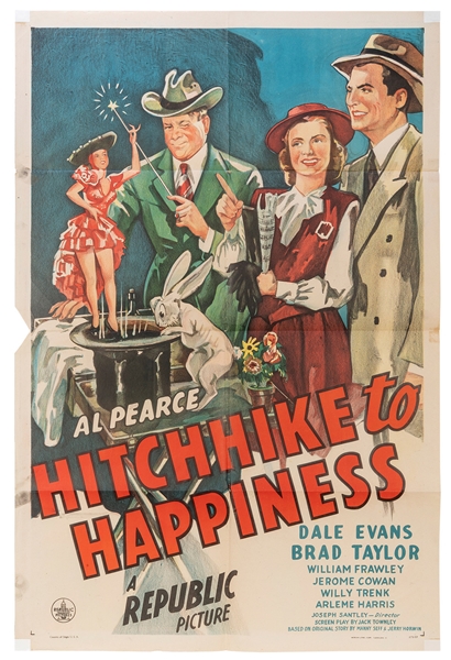  Hitchhike to Happiness. Republic, 1945. Color lithographed ...