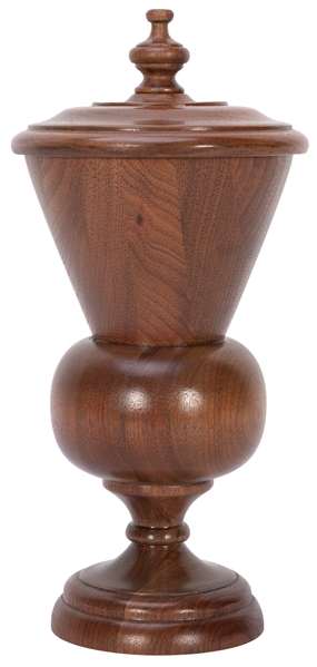  Rice Vase. 1980s. A turned wooden vase which vanishes a qua...