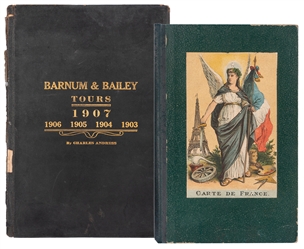  ANDRESS, Charles. Barnum & Bailey Route Book 1907 and 1903,...