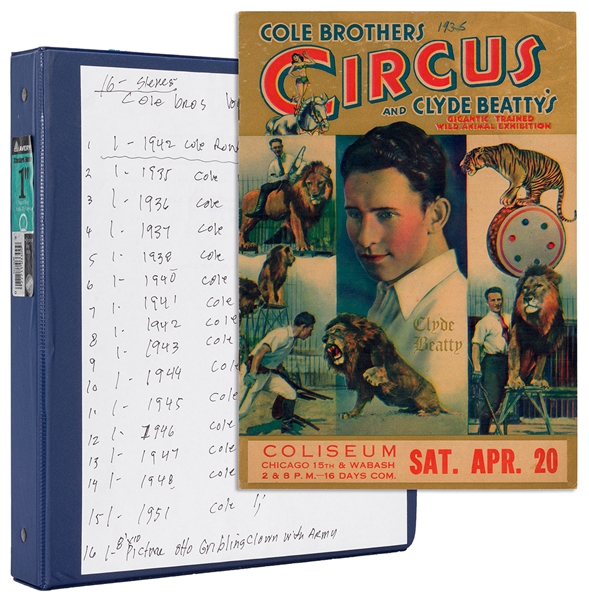  Cole Bros. Circus. Fifteen programs, 1935-51. Fifteen stapl...