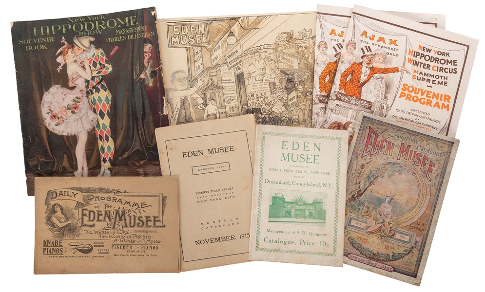  Group of Eden Musee and New York Hippodrome programs. 7 vol...