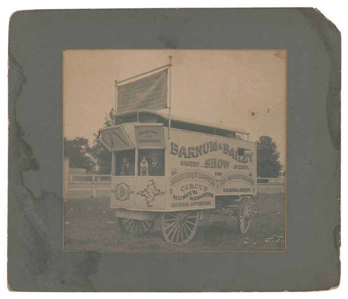  Barnum & Bailey Circus ticket-selling wagon photograph. Cir...