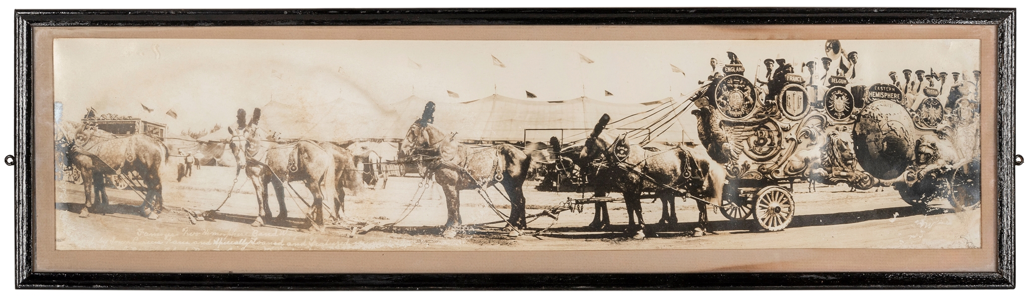  Two Hemispheres Circus Band Wagon panoramic photograph. Sil...