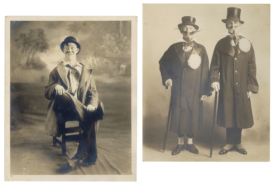  [CLOWNS]. Ten studio portraits and publicity photographs of...