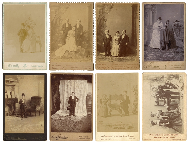  [LITTLE PEOPLE]. Eight cabinet photographs of little people...