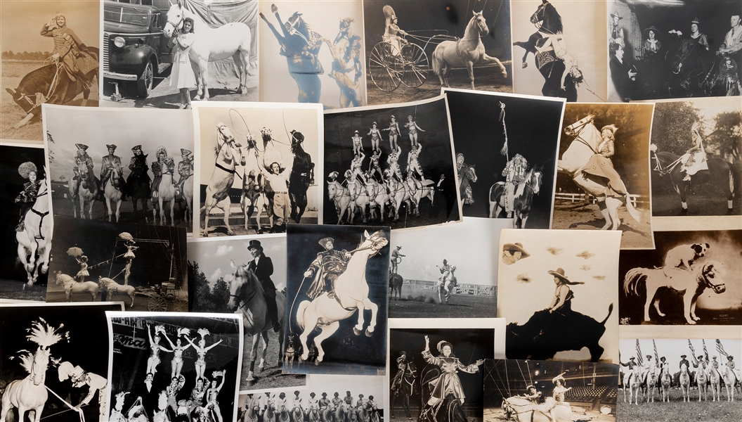  [CIRCUS EQUESTRIANS]. Archive of photographs. Bulk mid-20th...