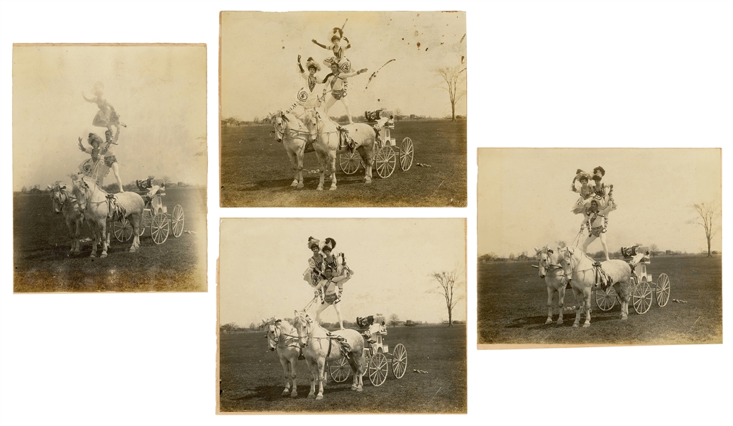  The Riding Daltons. Four photographs. Circa 1910s. Series o...