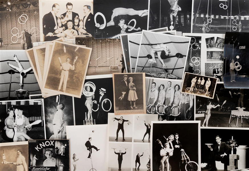  [JUGGLERS]. Collection of circus juggler photographs. Bulk ...