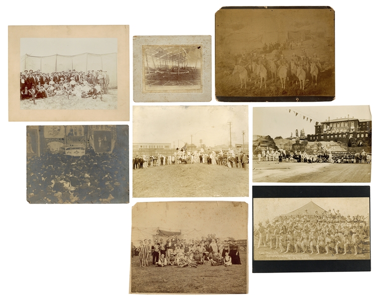  Eight golden age circus photographs. Circa 1880s/1920s. Inc...