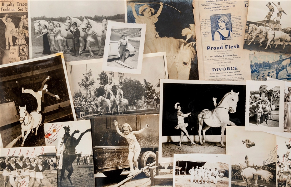  [CIRCUS—EQUESTRIANS]. Collection of photographs of equestri...