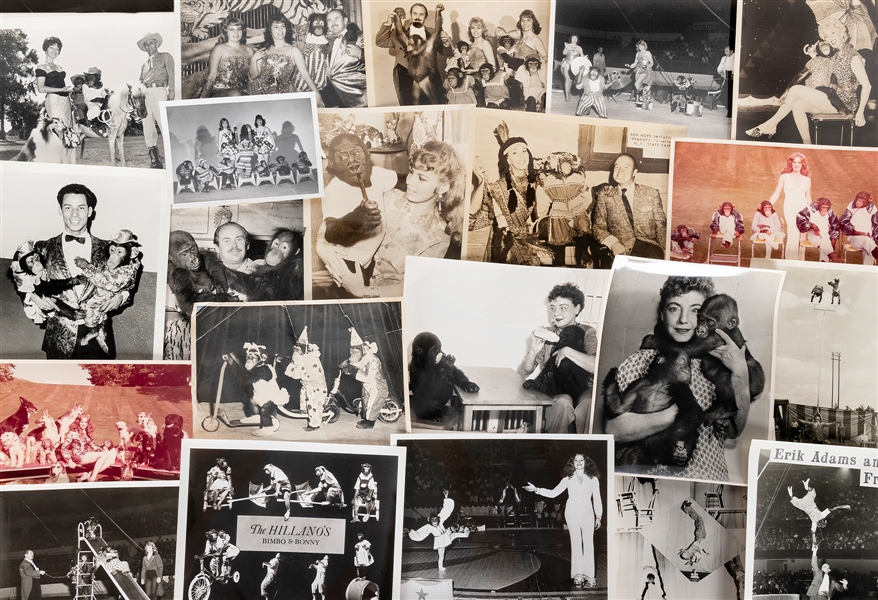  [CIRCUS—MONKEYS]. Collection of circus monkey photographs. ...