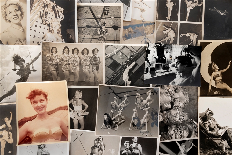  [CIRCUS]. Collection of photographs of lady artists and cir...