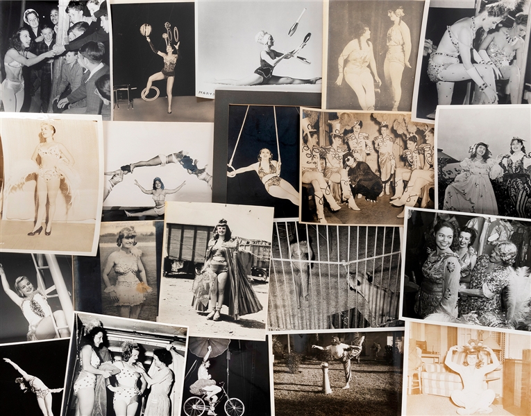  [CIRCUS]. Collection of photographs of lady artists and cir...