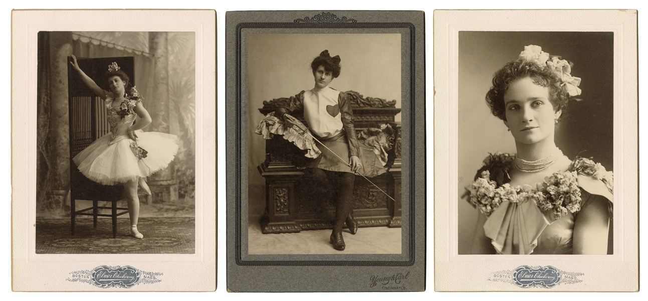  STIRK, Anita. Three cabinet photos. Circa 1900s. Three cabi...