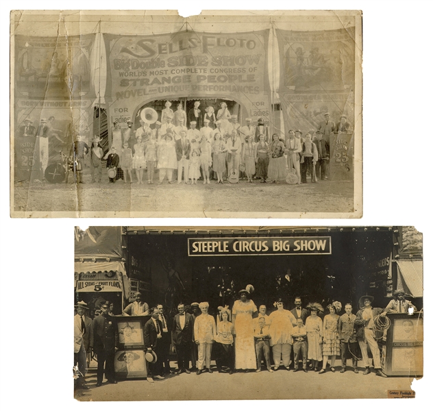  KELTY, Edward J. (1888-1967). Two sideshow cast photographs...