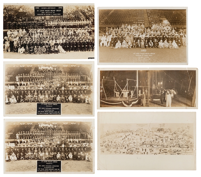  Group of 6 panoramic circus photographs. Including (4) phot...