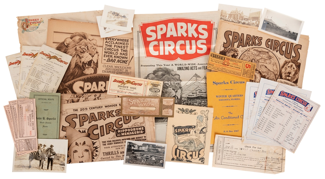  Sparks Circus Archive. 1920s–30s. Large file folder with it...