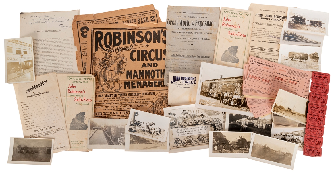  John Robinson Circus Archive. 1890s-1930. Large file folder...