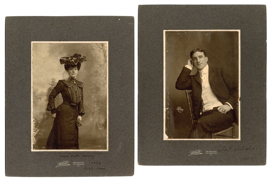  ADAIR, Arthur and Dot. Pair of cabinet photos. New York: Wh...