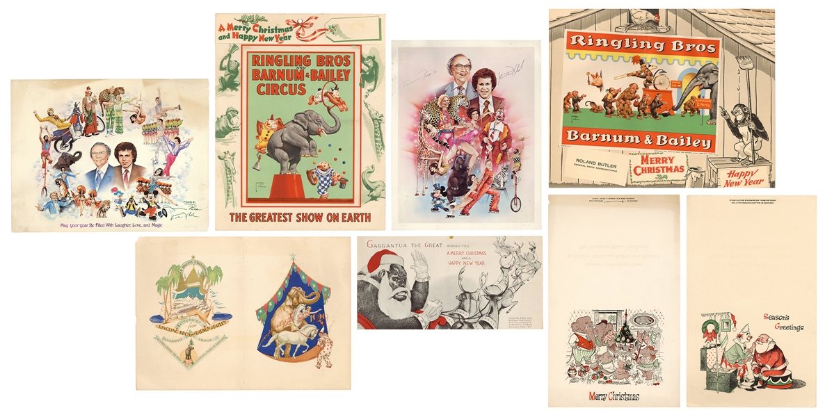  [R.B.B.B.]. Eight Ringling Bros. Barnum & Bailey Christmas ...