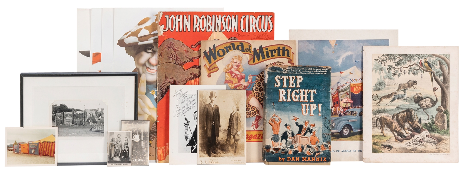  Assorted circus and sideshow photographs, prints, and ephem...