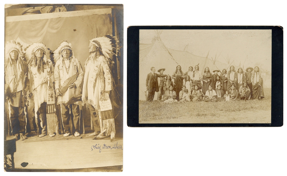  Two photographs of Wild West performers including Native Am...