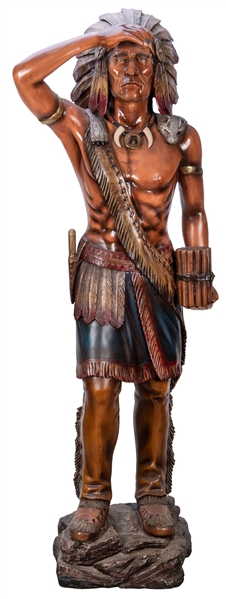  Fiberglass Life-Size “Cigar Store Indian” Figure. Life-size...