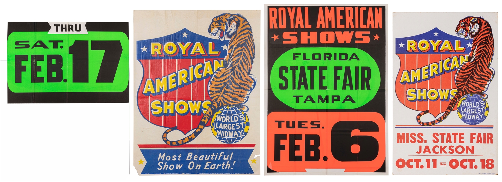  Royal American Shows. Group of posters (6). Including a 53 ...