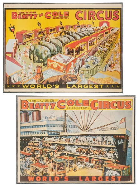  Clyde Beatty-Cole Bros. Circus. Two posters. 1965. Hugo, OK...