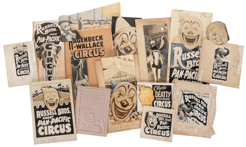  Russell Bros. Circus printing / advertising artwork. Approx...