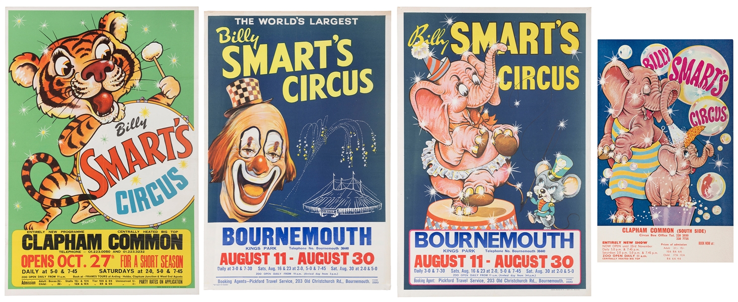  Billy Smart’s Circus. Three posters. Bradford: W.E. Berry, ...