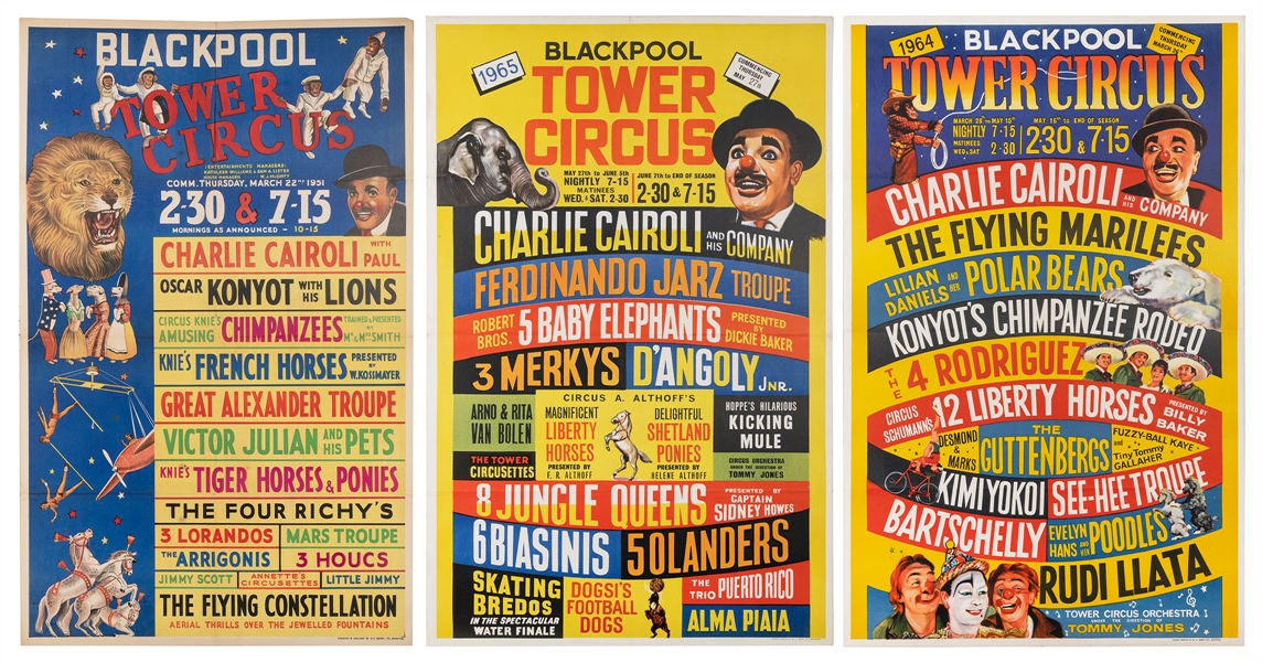  Blackpool Tower Circus featuring Charlie Cairoli posters (3...