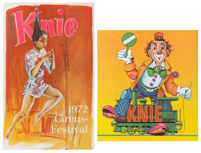  Lot of 6 Knie Circus Posters. Swiss, ca. 1970s. Including t...