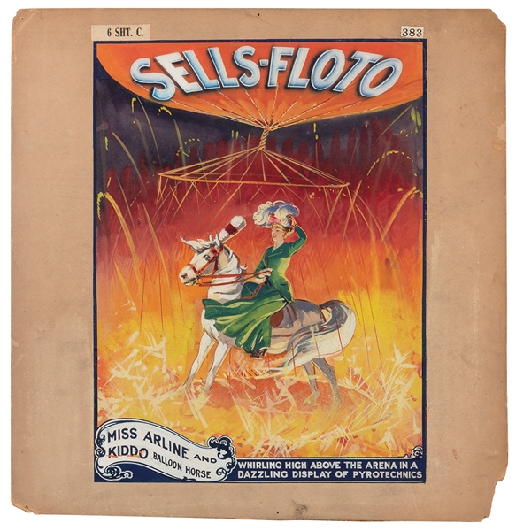  Sells-Floto / Miss Arline and Kiddo Balloon Horse Poster Ma...