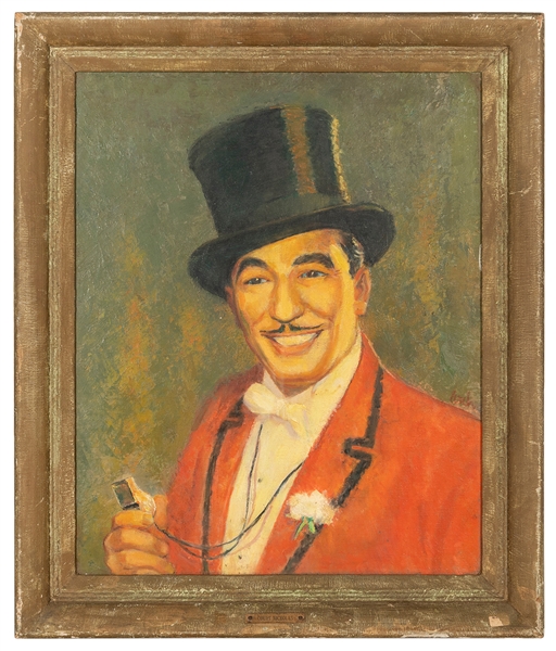  Portrait of Count Nicholas, Circus Ringmaster. Oil on board...