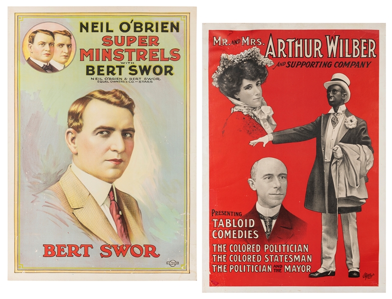  Pair of American Minstrelsy posters. Including Neil O’Brien...