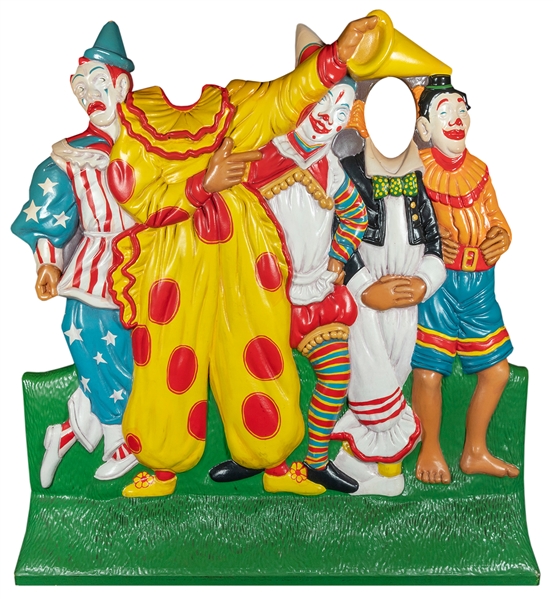  Five Clowns Interactive Circus Display. Bright freestanding...