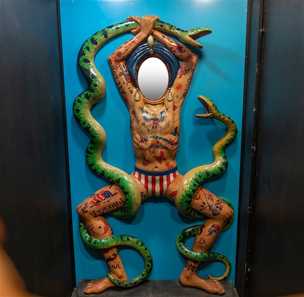  Tattooed Man Interactive Circus Display. “Peep show”-like d...