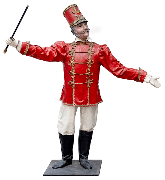  Circus Drum Major/Ringmaster Statue. Circa 1940. Oversize p...