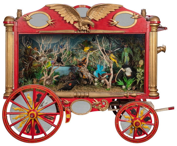  Model Circus Parade Wagon with Bird Display. Circa 1940. El...