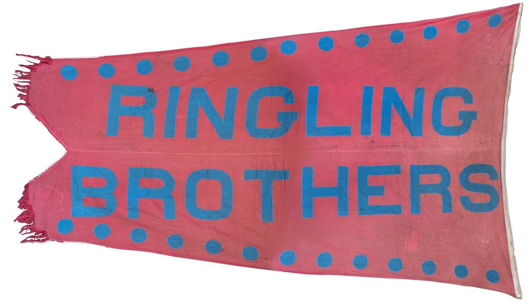  Ringling Brothers Circus Large Pennant Flag / Banner. Red c...