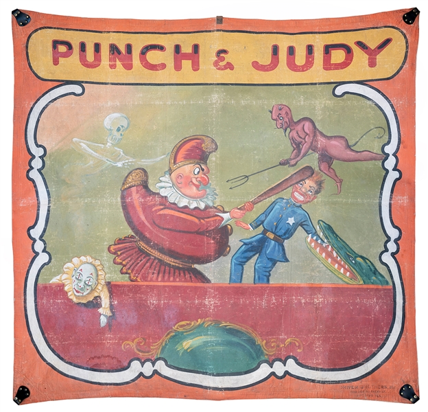  Punch & Judy Sideshow Banner. Chicago: Driver Brothers, ca....