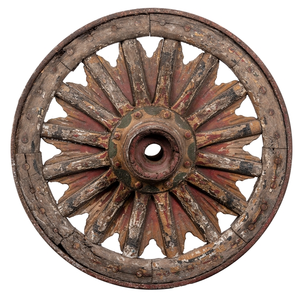  Circus Wagon Wheel. Circa late 19th/early 20th century. Lar...