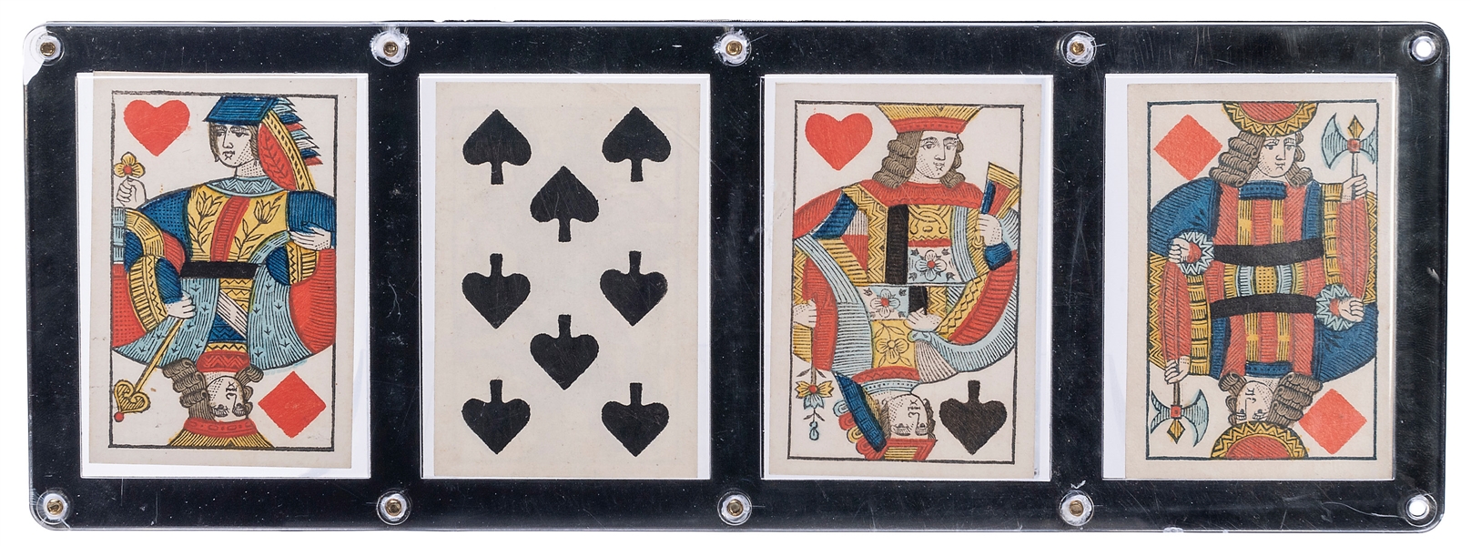  [HOFZINSER] FOUR GIMMICKED PLAYING CARDS. Vienna: Tietze, c...