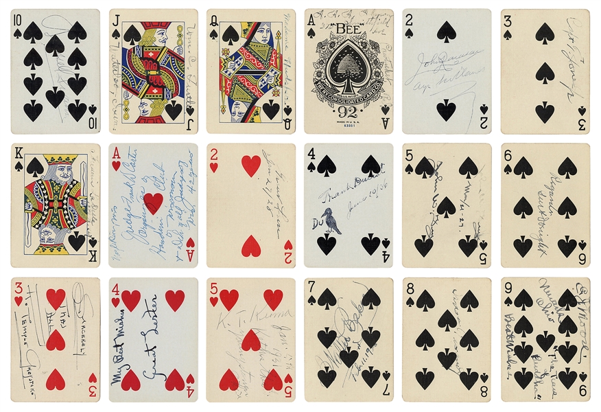  [AUTOGRAPHS] PACK OF PLAYING CARDS AUTOGRAPHED BY FAMOUS MA...