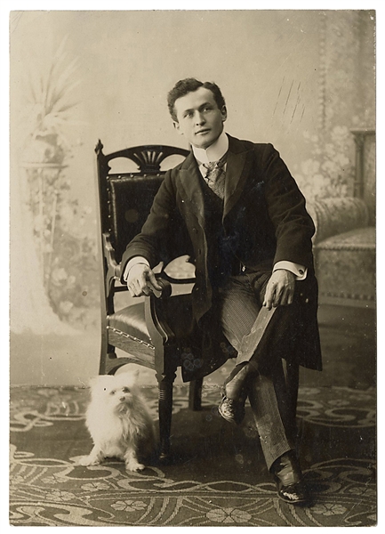  HOUDINI, HARRY (EHRICH WEISZ).YOUTHFUL PORTRAIT OF HOUDINI ...